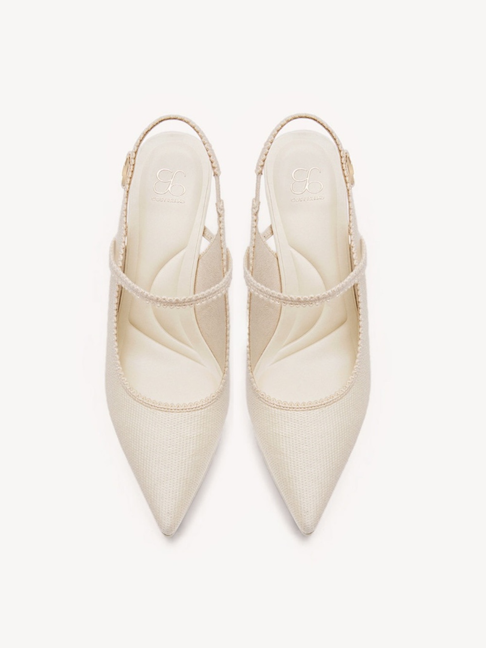 EmbroDance Pointed Toe Platform Heeled Slingback - Picture 2 of 9